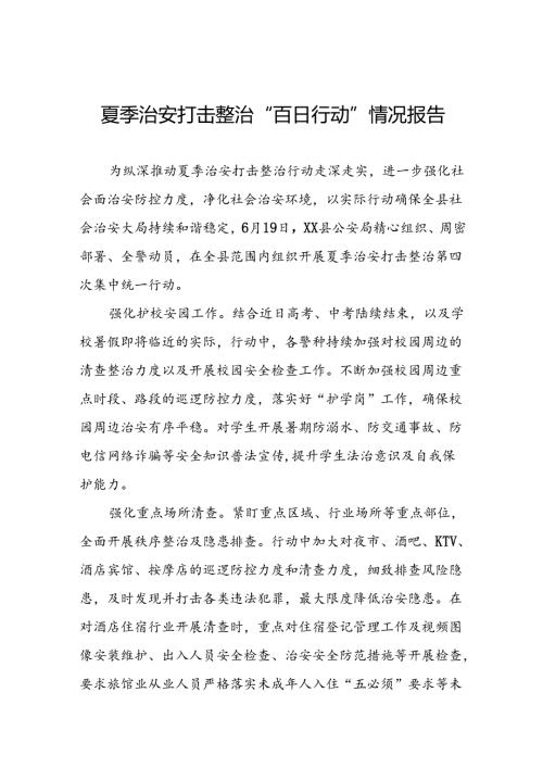 2024公安“夏季治安打击整治行动”情况报告七篇.docx