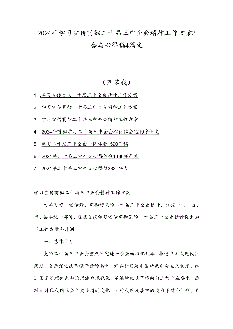 2024年学习宣传贯彻二十三中全会精神工作方案3套与心得稿4篇文.docx_第1页