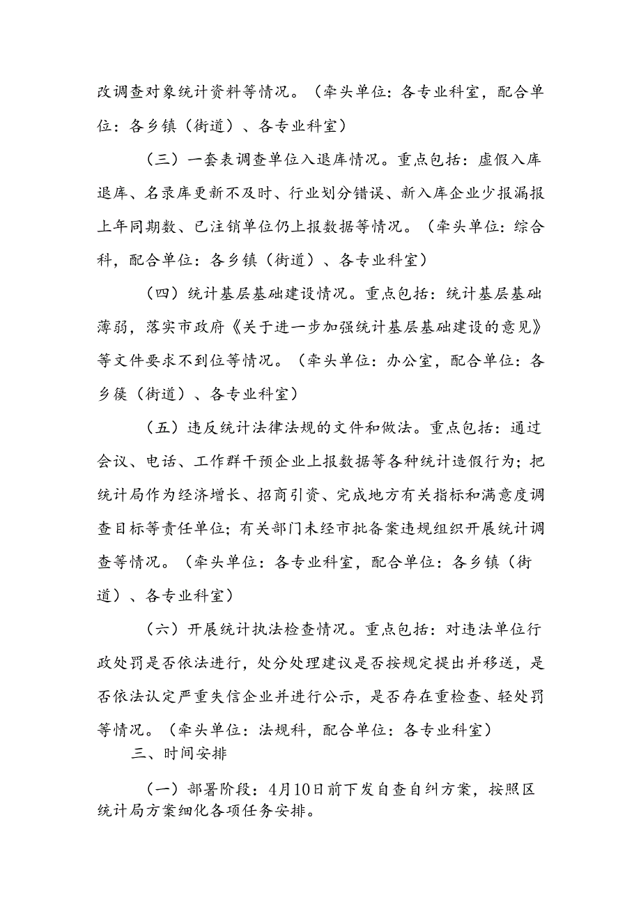 XX区统计局统计造假专项治理自查自纠工作方案.docx_第2页