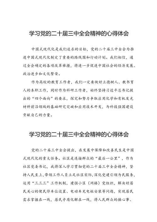 2024年学习党的二十三中全会精神的心得感悟模板二十七篇.docx