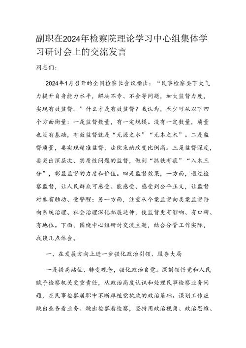 副职在2024年检察院理论学习中心组集体学习研讨会上的交流发言(2).docx