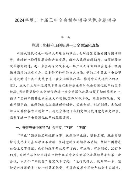 2024二十三中全会精神辅导党课专题辅导.docx