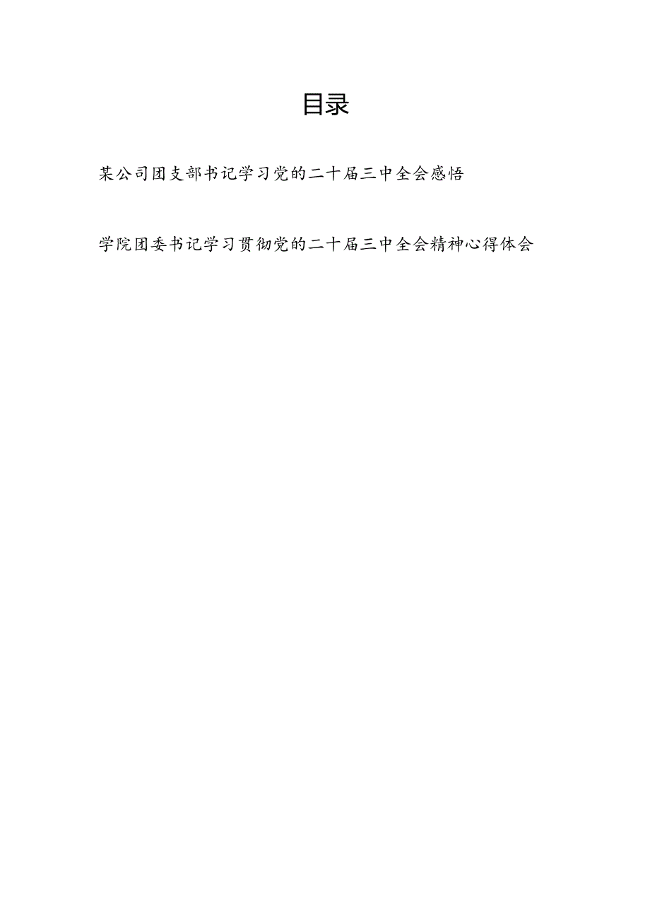 团委书记团支部书记学习党的二十三中全会精神心得体会感悟2篇.docx_第1页