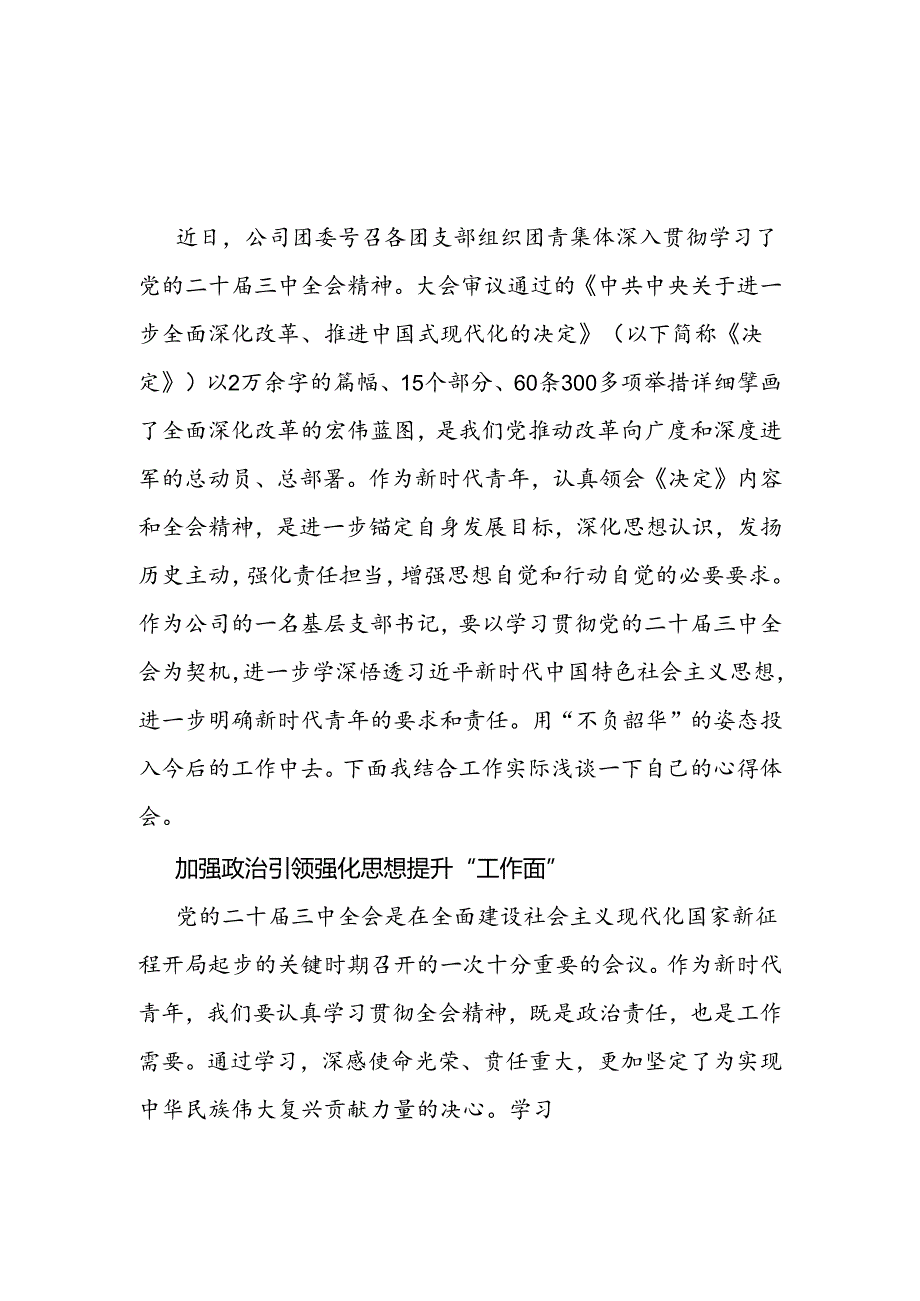 团委书记团支部书记学习党的二十三中全会精神心得体会感悟2篇.docx_第2页