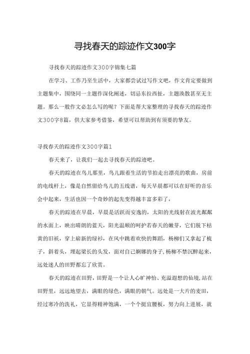 寻觅天的踪迹作文300字.docx