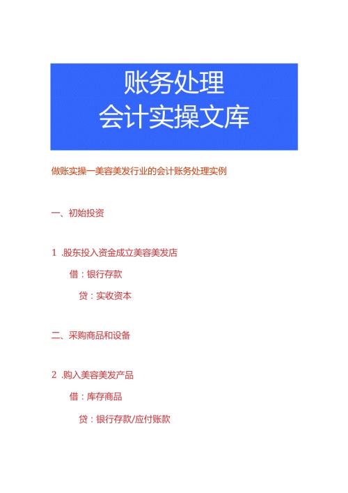 做账实操美容美发行业的会计账务处理实例.docx