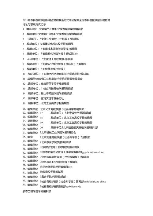 学报投稿邮箱和联系方式地址.docx