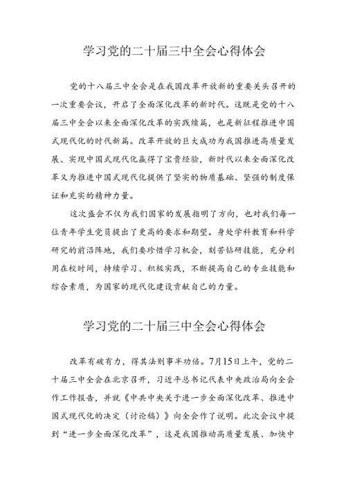 2024年学习党的二十三中全会心得体会 （汇编12份）.docx