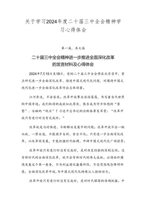 关于学习2024二十三中全会精神学习心得体会.docx