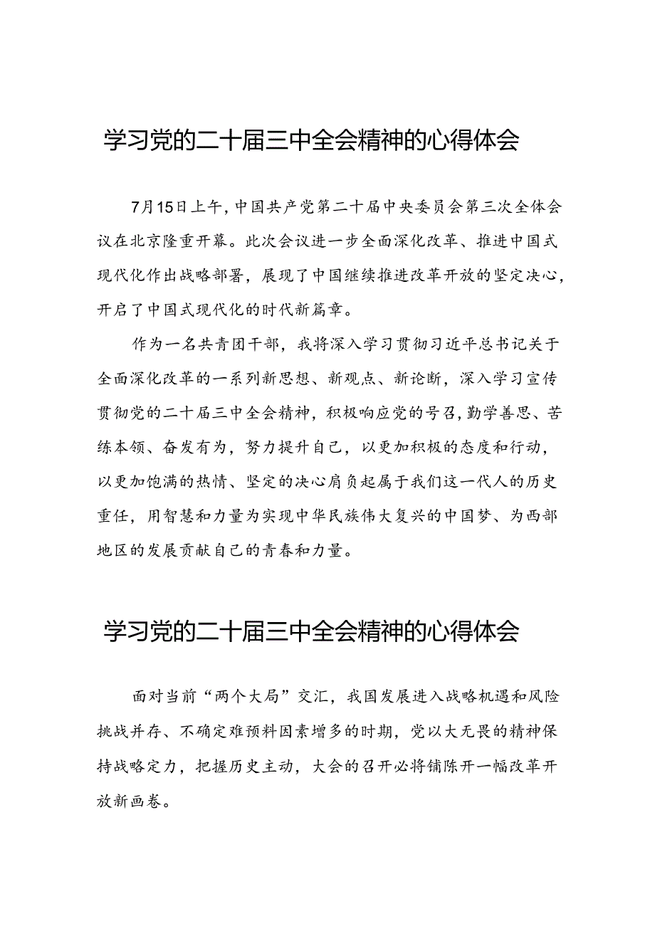 关于党的二十三中全会精神的心得感悟.docx_第1页