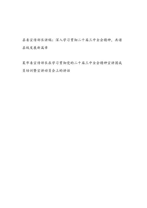 宣传部长深入学习贯彻二十三中全会精神党课讲稿宣讲动员讲话2篇.docx