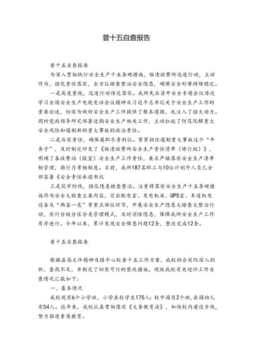 普十五自查报告.docx
