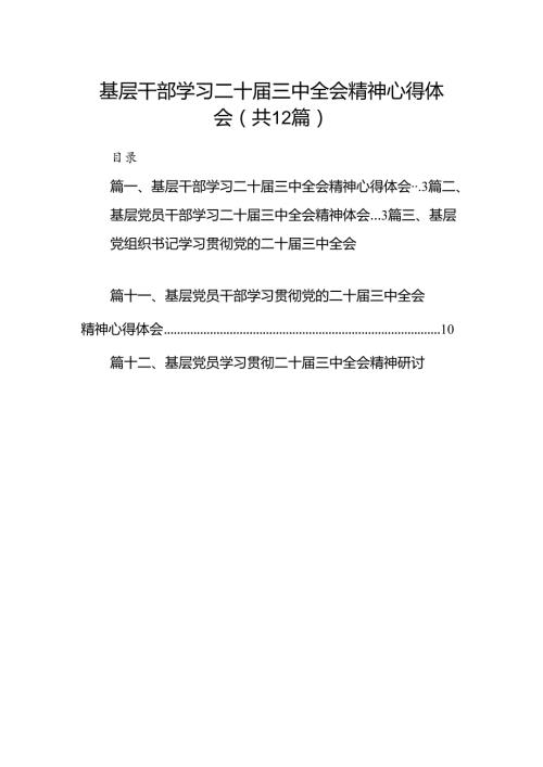 基层干部学习二十三中全会精神心得体会（共12篇）.docx