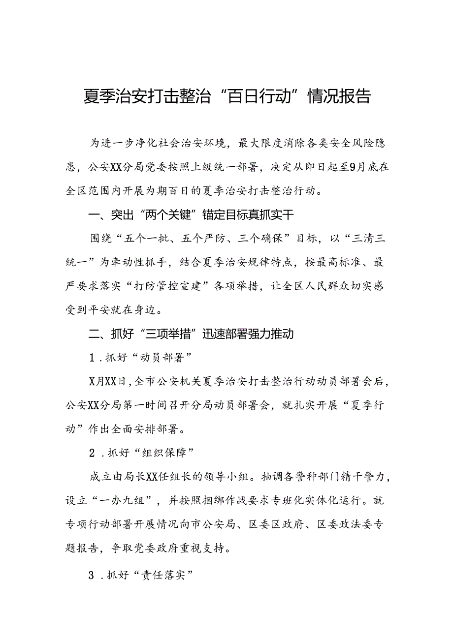 十八篇公安2024年夏季治安打击整治行动工作总结报告.docx_第1页