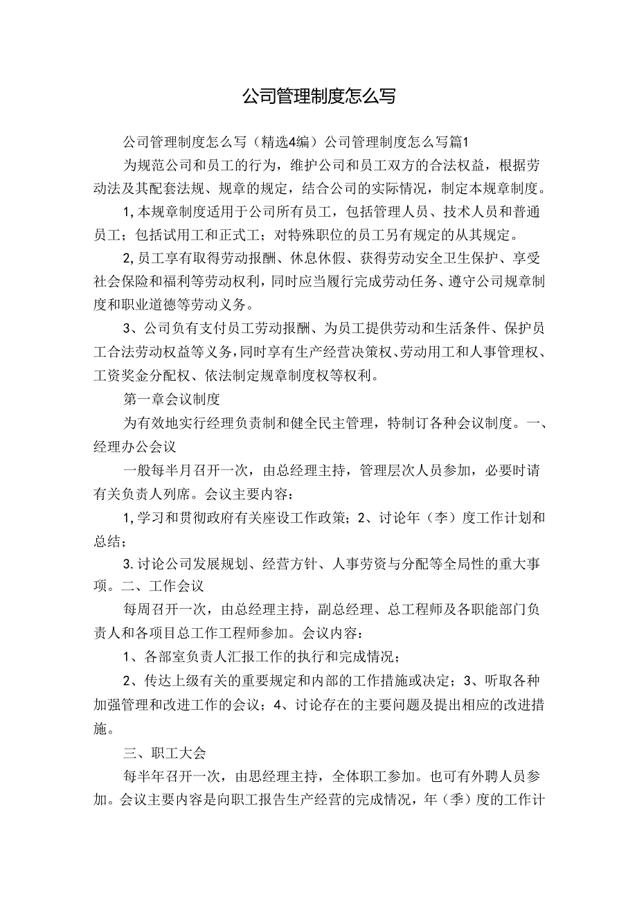 公司管理制度怎么写.docx_第1页