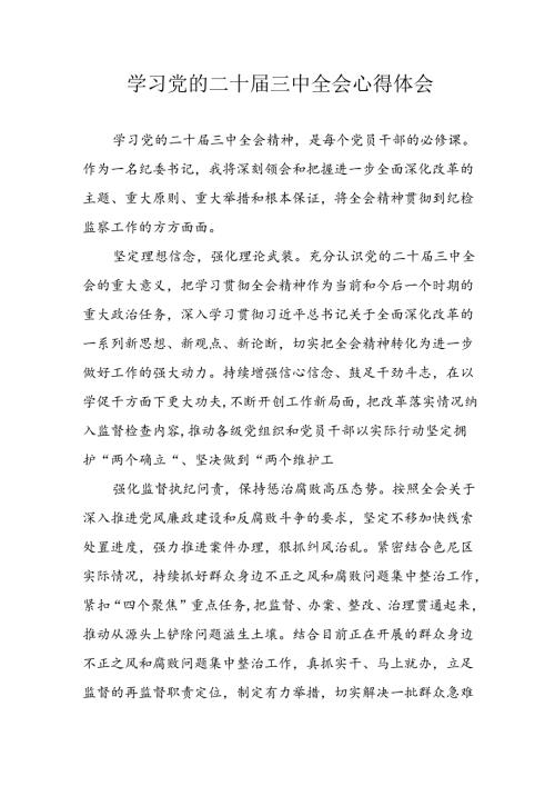 学习2024年学习党的二十三中全会个人心得感悟 （6份）57.docx