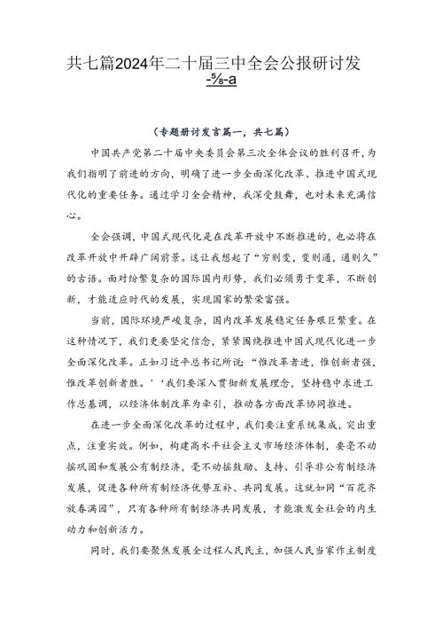 共七篇2024年二十三中全会公报研讨发言.docx