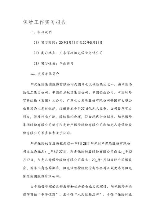 保险工作实习报告.docx