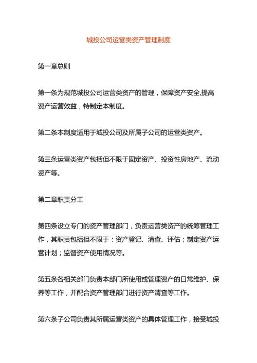 城投公司运营类资产管理制度.docx