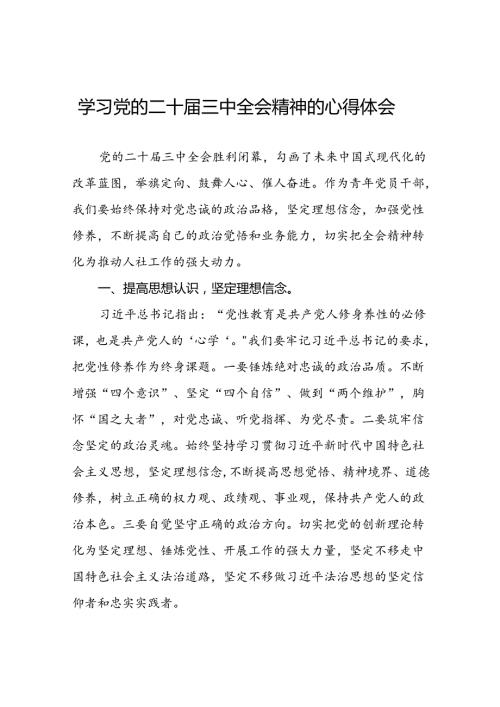 2024年党的二十三中全会精神学习体会交流发言稿最新版三十篇.docx