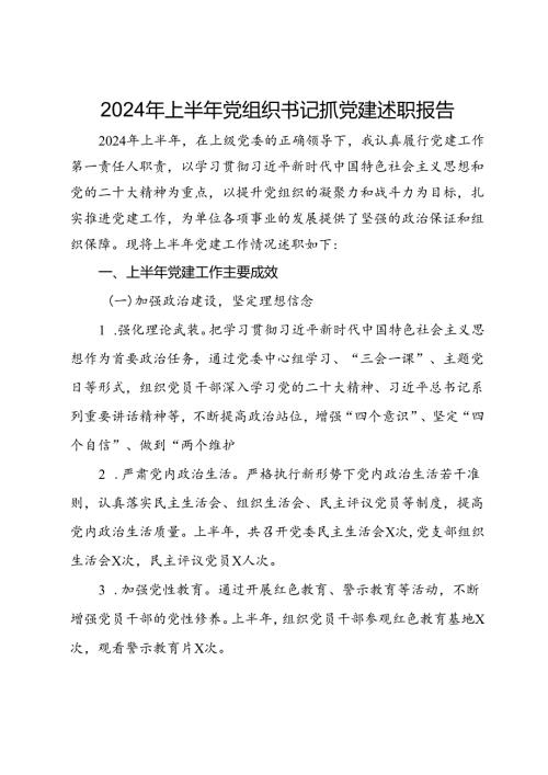 2024年上半年党组织书记抓党建述职报告(2).docx