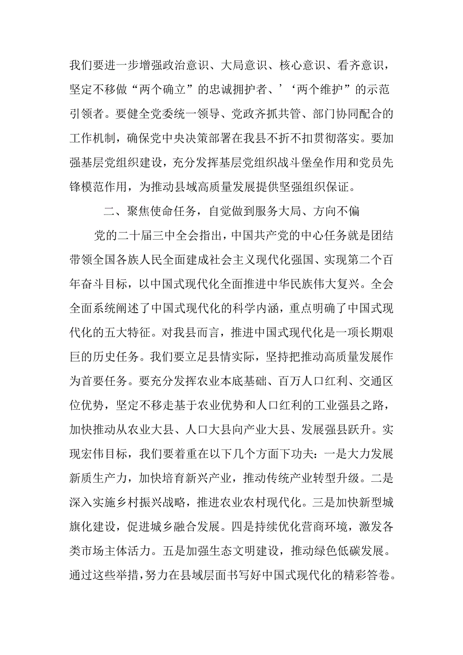 研讨发言材料：学习贯彻党的二十三中全会精神推动县域高质量发展.docx_第2页