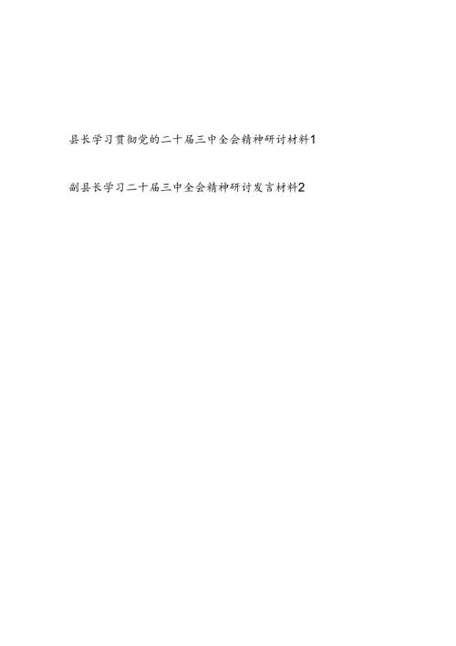 县长副县长学习贯彻党的二十三中全会精神研讨发言材料2篇.docx