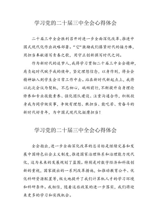 学习2024年党的二十三中全会个人心得体会 合计12份.docx