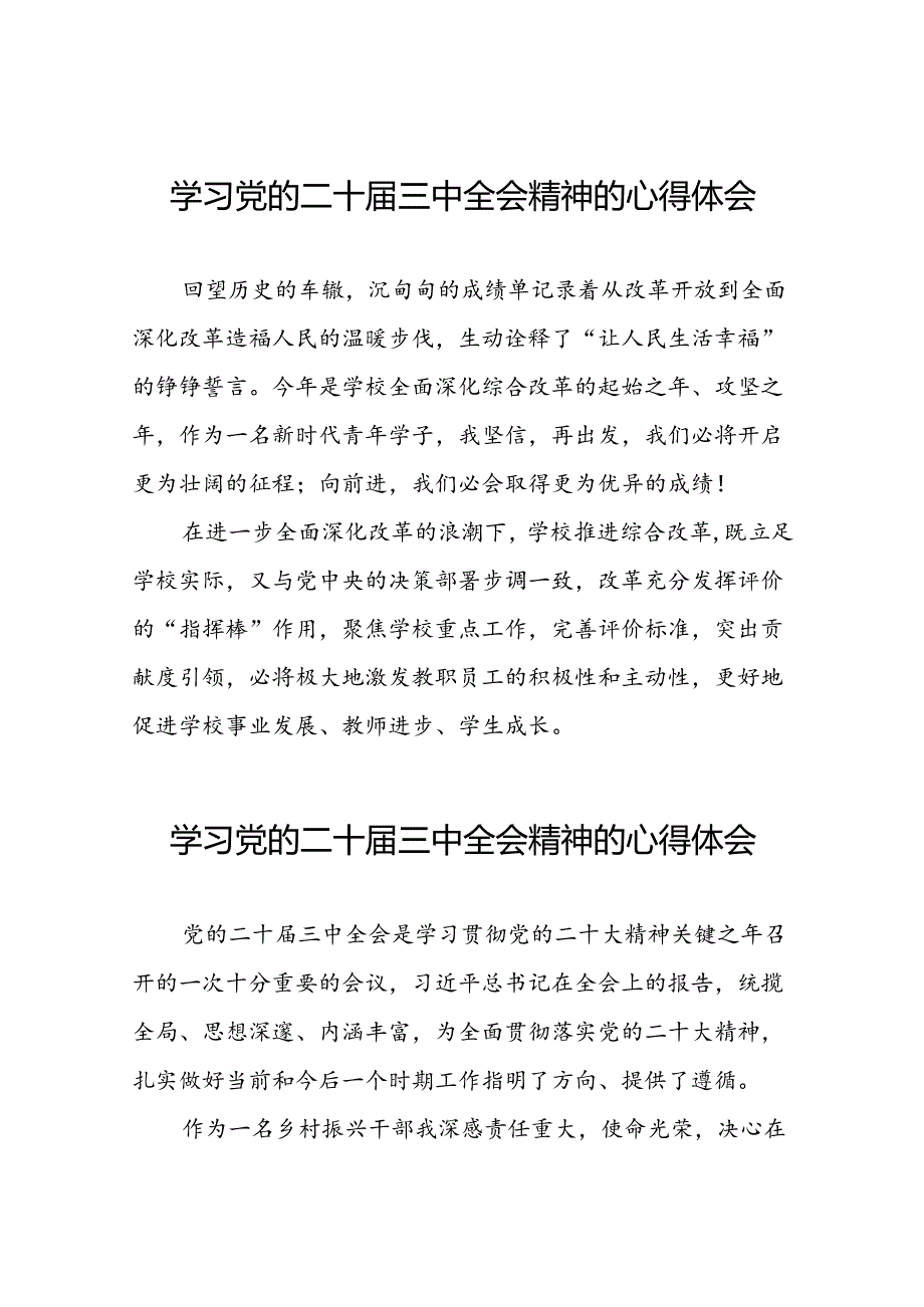 2024年党的二十三中全会精神心得感悟三十篇.docx_第1页