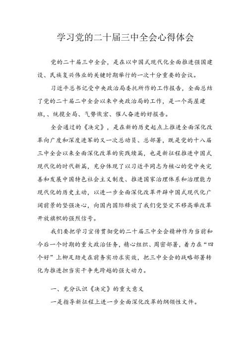 学习2024年学习党的二十三中全会个人心得感悟 （3份）52(1).docx