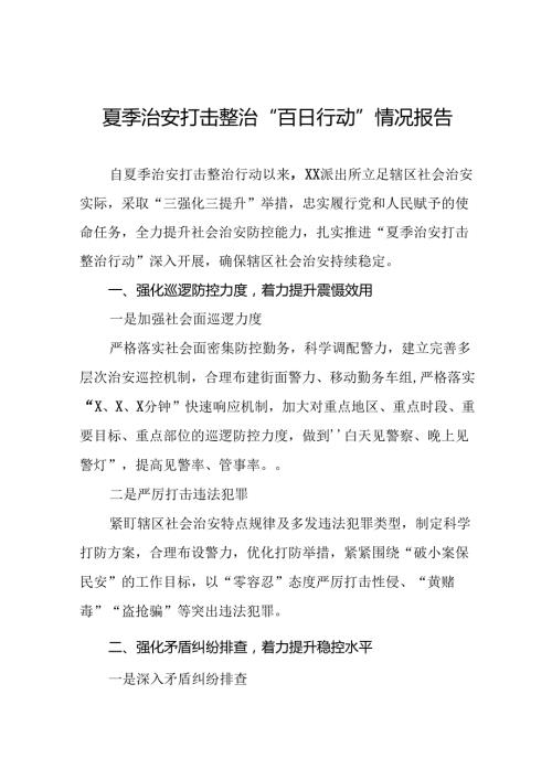 派出所2024年深入推进夏季治安打击整治行动工作总结十四篇.docx