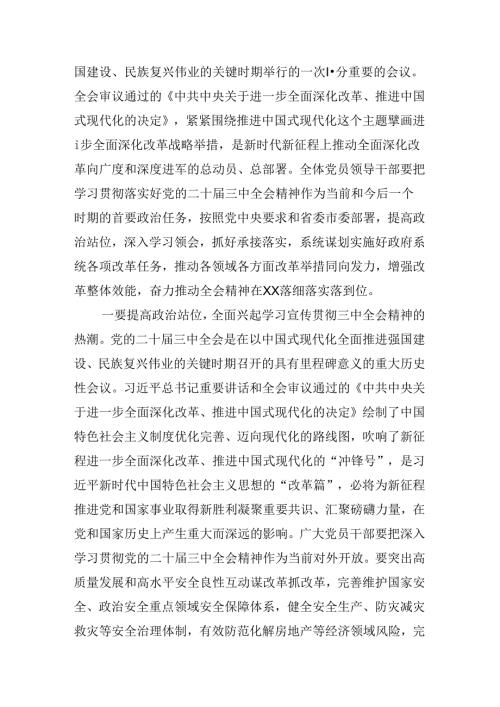 2024年党的二十三中全会精神交流会研讨发言.docx