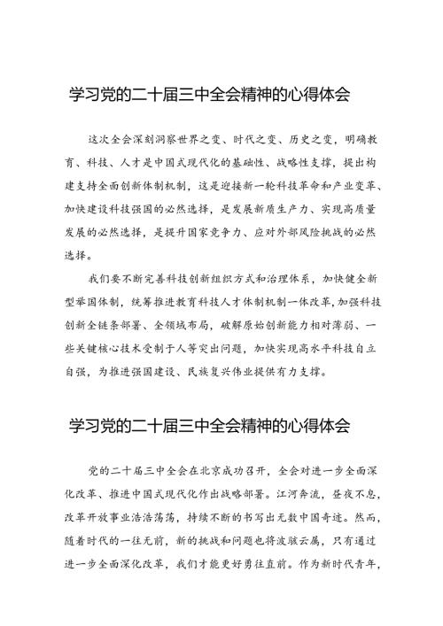 党员干部关于党的二十三中全会精神的学习体会33篇.docx