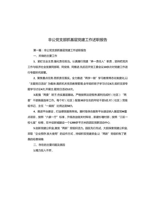 非公党支部抓基层党建工作述职报告.docx