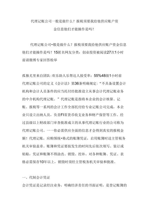 代理记账公司一般是做什么？报税需要我给他提供账户资金信息他们才能操作是吗？.docx