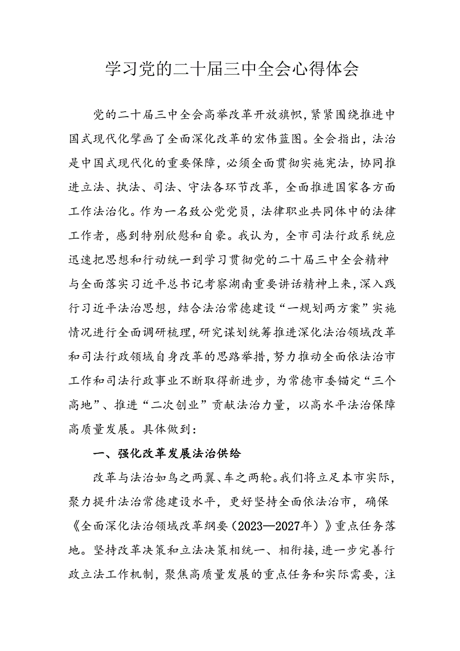 学习2024年学习党的二十三中全会个人心得感悟 （6份）65.docx_第1页