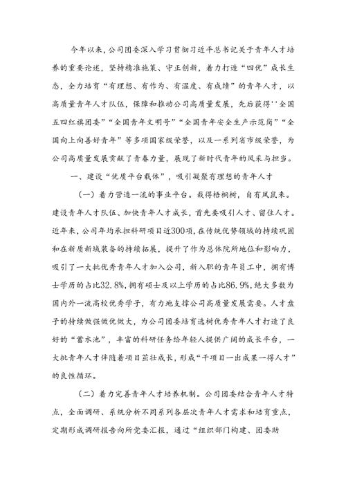 2024年上半年青年干部培养工作总结.docx