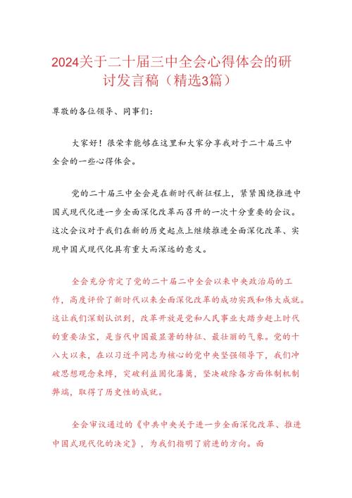 2024关于二十三中全会心得体会的研讨发言稿（精选）.docx