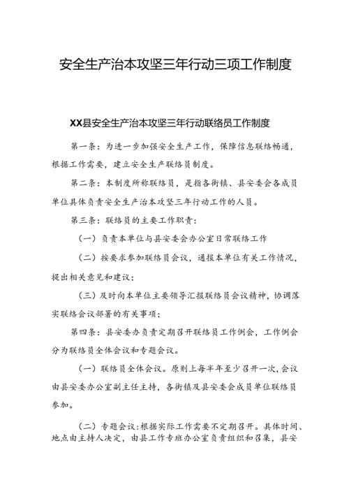 安全生产治本攻坚三年行动三项工作制度.docx