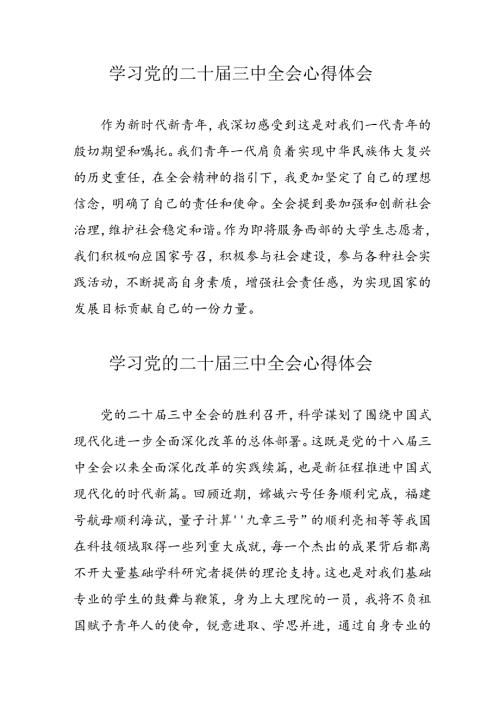 学习2024年党的二十三中全会个人心得体会 （汇编10份）.docx