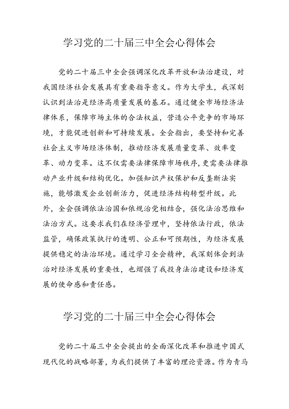 学习2024年党的二十三中全会心得体会 （13份）57.docx_第1页