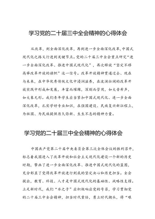 党员干部学习贯彻党的二十三中全会精神心得体会样本33篇.docx