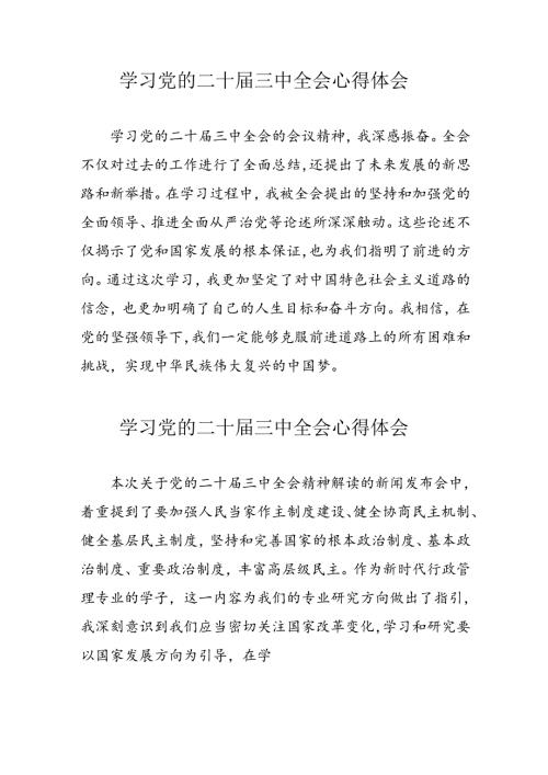 学习2024年党的二十三中全会心得体会 合计11份.docx