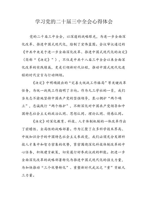 学习2024年党的二十三中全会个人心得体会 （13份）.docx