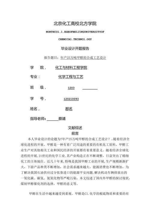 化工文献综述.docx