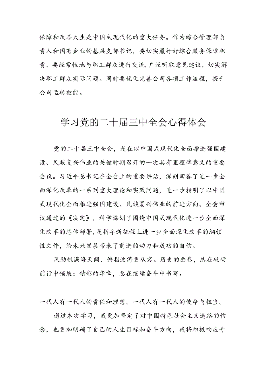 学习2024年学习党的二十三中全会个人心得感悟 合计7份.docx_第2页