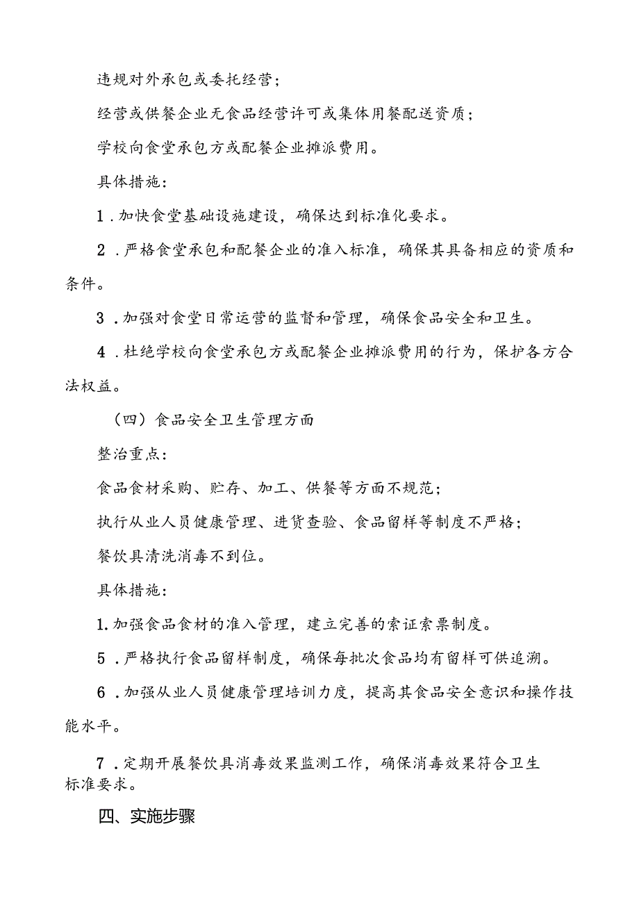 2024年学校关于开展校园食品安全与膳食经费管理突出问题专项整治工作方案7篇.docx_第3页