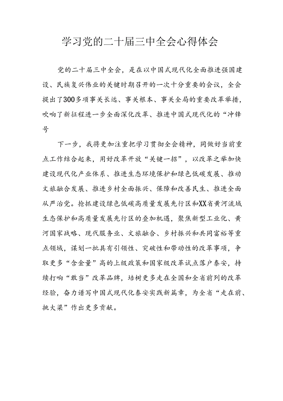 学习2024年学习党的二十三中全会个人心得感悟 （6份）60.docx_第1页