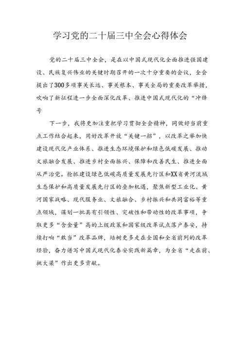 学习2024年学习党的二十三中全会个人心得感悟 （6份）60.docx