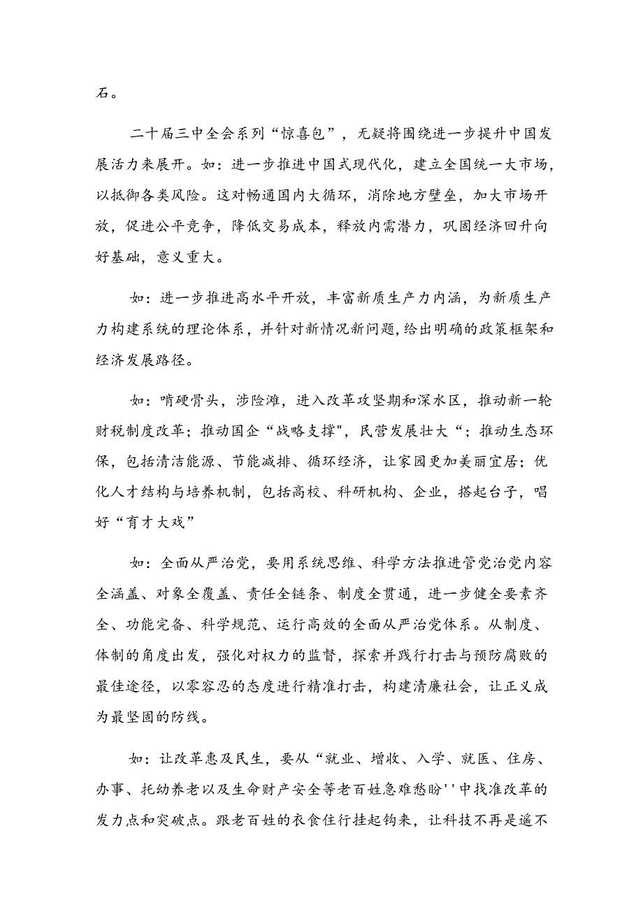 关于开展学习2024二十三中全会发言材料及心得感悟八篇.docx_第2页